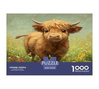 Puzzle Highland_Baby_Becerro De 1000 Piezas Animales Rompecabezas Adultos De 1000 Piezas Obra De Arte Regalo 70x50cm/1000pcs
