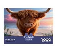 Puzzle Highland Vaca 1000 Piezas - para Adultos Puzzle De Dunas, Juego Educativo, Desarrolla La Concentración Arte Decorativo, Regalo Original 52x38cm/1000pcs
