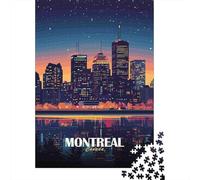 Puzzle Horizonte Nocturno de Montreal De 1000 Piezas Interesante Rompecabezas para Adultos De 1000 Piezas Pintura Entretenimento 38x26cm/1000pcs