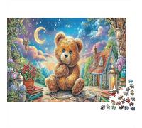 Puzzle Imposible 1000 Piezas Oso de Peluche Entre Las Estrellas 38x26 cm Adultos y Adolescentes Mayores de 14 años Relajación Inteligencia Decoración del hogar