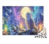 Puzzle Imposible 1000 Piezas Winter Owl Owl in Moonlight 52x38cm Decoración para el hogar, relajación e Inteligencia para Adultos y Adolescentes a Partir de 14 años
