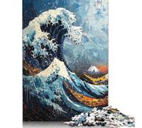 Puzzle in Legno espressionista The Great Wave per adulti Puzzle sostenibile per adulti | Giochi (52x38 cm)