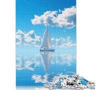 Puzzle in Legno per adulti e adolescenti, Barca a Vela Sulla spiaggia, Regali di Natale per adulti dai 14 Anni in su, 500 pezzi (52x38 cm)