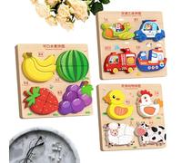 Puzzle infantil de madera, animales de granja, juguete educativo | Puzzle infantil de madera, para niños de 4 a 6 años para actividades con vehículos y aviones para preescolar y cumpleaños