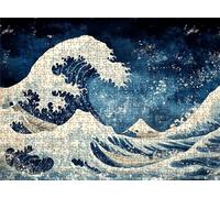 Puzzle Japón Ondas Diseño de Patrones | con Exquisita Caja de Embalaje | Puzzle 3000 Piezas | Piezas Encajan Perfectamente | Letras la Parte Posterior | Rompecabezas Adultos Toda La Familia s7h-144