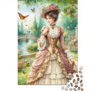 Puzzle jardín Dama Victoriana De 1000 Piezas Interesante Rompecabezas para Adultos De 1000 Piezas Pintura Regalo 38x26cm/1000pcs