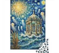 Puzzle JellyPez 1000 Piezas para Adultos Y Niños Juego EduGatoivo De Madera Puzzles Medusa Castillo Sol Decorativo Regalo para Hombre 1000pcs (75x50cm)