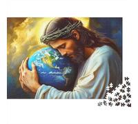 Puzzle Jesús Abrazando la Tierra De 1000 Piezas Interesante Rompecabezas para Adultos De 1000 Piezas Pintura Entretenimento 52x38cm/1000pcs
