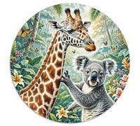 Puzzle Jirafa 1000 Piezas para Adultos Y Niños Juego Difícil De Cochetón Puzzles Jirafa Koala Decorativo Regalo Original 1000pcs (67.5x67.5cm)