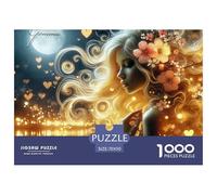 Puzzle Juego Papel Reciclable Sueño Lunar 1000 Piezas, Arte Árbol Corazón Dorado, Decoración Pared Hogar Experiencia Familiar 70x50cm