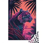 Puzzle Jungla del Tigre de neón De 1000 Piezas Interesante Rompecabezas Hombres Y Mujeres De 1000 Piezas Pintura Entretenimento 70x50cm/1000pcs