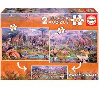 Puzzle Junior 2x100 Animales salvajes - EDUCA