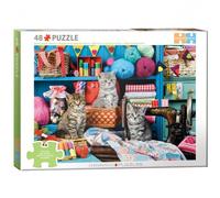Puzzle Kätzchen im Nähzimmer de Greg Cuddiford Cognitive 48 Piezas