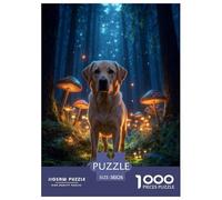 Puzzle Labrador Retriever 1000 Piezas - para Adultos Y Niños Rompecabezas De Bosque de Setas, Desafiante Y Estimulante, Arte Decorativo, Regalo Ideal 38x26cm/1000pcs