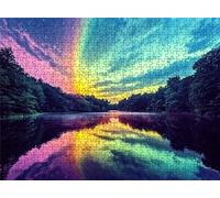 Puzzle Lago Aurora Diseño de Patrones | con Exquisita Caja de Embalaje | Puzzle 5000 Piezas | Piezas Encajan Perfectamente | Letras la Parte Posterior | Rompecabezas Adultos Toda La Familia s7h-198