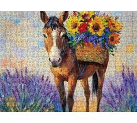 Puzzle Lavanda Burro Diseño de Patrones | con Exquisita Caja de Embalaje | Puzzle 5000 Piezas | Piezas Encajan Perfectamente | Letras la Parte Posterior | Rompecabezas Adultos Toda Familia s7h-896