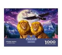 Puzzle León 1000 Piezas - para Adultos Rompecabezas De Moon Montañas, Juego Divertido E Instructivo, Arte Decorativo, Regalo Original 70x50cm/1000pcs