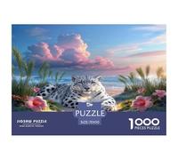 Puzzle Leopardo de Las Nieves 1000 Piezas - para Adultos Puzzle De Dunas, Anti Estrés, Relajarse Decorativo, Regalo Ideal 70x50cm/1000pcs
