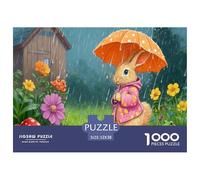 Puzzle Little Conejito in The Rain De 1000 Piezas Interesante Rompecabezas Hombres Y Mujeres De 1000 Piezas Pintura Entretenimento 52x38cm/1000pcs