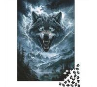 Puzzle Lobo 1000 Piezas para Adultos Juego Desafiante De Madera Rompecabezas Cabeza de Lobo Gigante Decorativo Regalo Original 1000pcs (75x50cm)