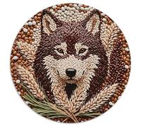 Puzzle Lobo 1000 Piezas para Adultos Juego EduGatoivo de cartón Rompecabezas Cabeza de Lobo Hecha de Granos Decorativo Regalo para Hombre 1000pcs (67.5x67.5cm)