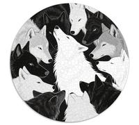 Puzzle Lobo 1000 Piezas para Adultos Juego Relajante de cartón Puzzle Hombreada de Lobos Reunidos Decorativo Regalo 1000pcs (67.5x67.5cm)