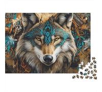 Puzzle Lobo 1000 Piezas para Adultos, Rompecabezas Totem Adultos Juego De Rompecabezas Productos Lúdicos Creativos 1000pcs (75x50cm)