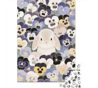 Puzzle Lop Conejo 1000 Piezas para Adultos Juego Relajante De Madera Rompecabezas Conejo Pansy Lop Decorativo Regalo para Hombre 1000pcs (75x50cm)