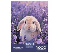 Puzzle Lop Conejo 1000 Piezas para Adultos Y Niños Juego Difícil Puzzles Conejo Belier Lavanda Decorativo Regalo 70x50cm/1000pcs