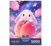 Puzzle Lop Conejo 1000 Piezas para Adultos Y Niños Juego Difícil Puzzles Conejo Belier Melocotón Decorativo Regalo 38x26cm/1000pcs