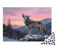 Puzzle Los Lobos aullan De 1000 Piezas Animales Rompecabezas Hombres Y Mujeres De 1000 Piezas Obra De Arte Entretenimiento Creativo 38x26cm/1000pcs