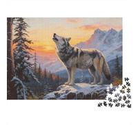 Puzzle Los Lobos aullan De 1000 Piezas Animales Rompecabezas para Adultos De 1000 Piezas Decoracion Entretenimiento Creativo 52x38cm/1000pcs