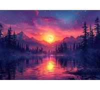Puzzle Luna Puzzle 1000 Piezas Paisaje Rompecabezas Adultos Pieza de Madera Juguete Desafiante, Entretenimiento en Familia Rompecabezas, Gigante Imposible Jigsaw para Decoración del Hogar regalo U-653