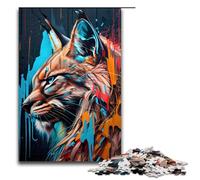 Puzzle Lynx Panorama Set Izquierda 1000 Piezas Rompecabezas de Madera para Adultos y niños Mayores de 14 años Rompecabezas Familiar Divertido 75x50cm