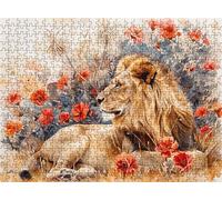 Puzzle Macizo león Diseño de Patrones | con Exquisita Caja de Embalaje | Puzzle 5000 Piezas | Piezas Encajan Perfectamente | Letras la Parte Posterior | Rompecabezas Adultos Toda La Familia s7h-753