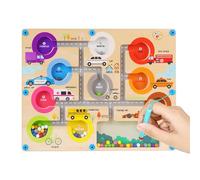Puzzle magné: Tablero de Madera, Laberinto magnético, Juguete Preescolar | Divertido Juego de combinación de vástago con Caminos y Formas Coloridas, Juguete de rompecabezass magnético para niños