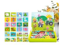 Puzzle Magnetici - Gioco Da Tavolo Doppia Faccia Portatile, Scatola con Tessere Magnetiche per Bambine Bambini Età Prescolare | Attività Educativa per Viaggio Auto Aereo Camera Giochi Compleanno