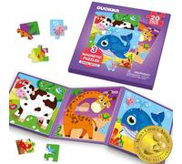 Puzzle Magnetico 3 4 5 Años - Juego de Viaje 3 5 6 Años | 20 Piezas Animales Puzzles 3 5 Años - Juguetes para Viajar en Coche Avión - Libro Magnetico Bebe - Juguetes Educativos Regalo