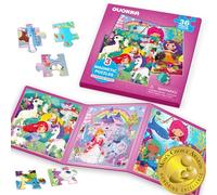 Puzzle Magnetico 3-5 Años - Juegos Viaje Niños 4-6 Años | 36 Piezas Puzzle Unicornio Princesa Sirena - Entretenimiento Niños Viaje en Avión - Libro Magnetico Bebe - Educativo Juguetes