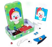 Puzzle magnético Juego de Caja de Lata, Juguete de Viaje Educativo para niños con 32 Puzzles Magnéticos,Aprendizaje sin Pantalla Juguetes educativos,Regalo Creativo(Niño)