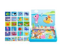 Puzzle magnético - Juego de mesa de doble cara, juguete educativo de granja, juego de actividades de aprendizaje creativo, juego de viaje para niños pequeños, niñas, niños, preescolar, aula, viaje por