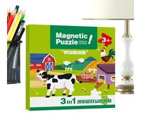 Puzzle magnético - Papel 18 x 18 x 2 cm | Juguete Educativo magnético | Juego Educativo para el Desarrollo de la coordinación -Mano y Habilidades motoras Finas para Viajes, Clases en