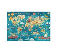 Puzzle Mapa del mundo Puzzle 1000 Piezas Bote Imposible, DIY Obra de Arte de Juego de Rompecabezas para Adultos, Rompecabezas de Alta Definición Multicolor, Regalo Mujer Decoracion Hogar 75x50cm E-854