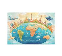 Puzzle Mapa del Mundo Puzzle 2000 Piezas París Imposible, DIY Obra de Arte de Juego de Rompecabezas para Adultos, Rompecabezas de Alta Definición Multicolor, Regalo Decoracion Hogar 99x70cm E-543