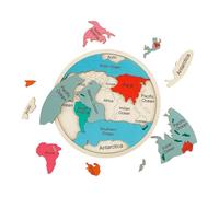 Puzzle Mapa Mundial de Madera - Juguete Educativo de Madera de Continentes,Puzzle Colorido del Mapa del Mundo,para Aprendizaje en Casa, Jardín de Infancia, Preescolar