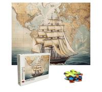Puzzle Mapa Puzzle 1500 Piezas, Rompecabezas Adultos, Bote Puzzles de Madera, Gigante Imposible Jigsaw para Toda La Familia 87xx57 cm, Actividad Creativa Adultos, Puzzles Clásico, Multicolor 8p-64