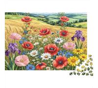 Puzzle Mar de Flores Rurales De 1000 Piezas Interesante Rompecabezas Hombres Y Mujeres De 1000 Piezas Pintura Hobby 70x50cm/1000pcs