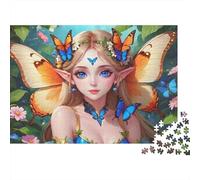 Puzzle Mariposa niña Hada De 1000 Piezas Interesante Rompecabezas Hombres Y Mujeres De 1000 Piezas Decoracion Regalo 70x50cm/1000pcs