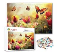 Puzzle Mariposa Puzzle 1000 Piezas Flor, Rompecabezas Imposible Desafiante, Adultos Madera Jigsaw, Juegos de Rompecabezas para Toda la Familia con Reducción de Presión, Regalos para Mujeres A-5