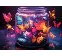 Puzzle Mariposa Puzzle 1000 Piezas Paso Rompecabezas Adultos Pieza de Madera Desafiante, Entretenimiento en Familia Rompecabezas, Gigante Imposible Jigsaw para Decoración del Hogar Regalo U-614
